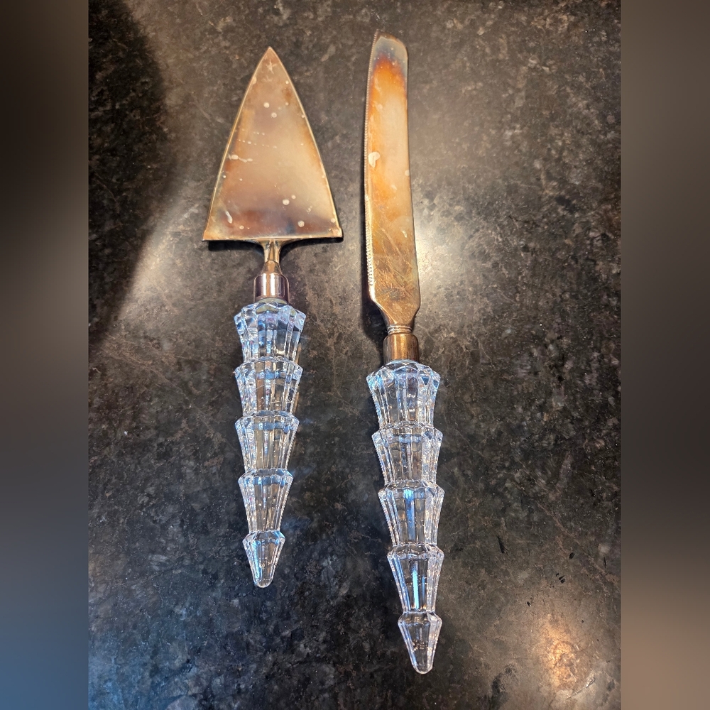Sterling Silver Holiday Decor Set with Crystal Handles